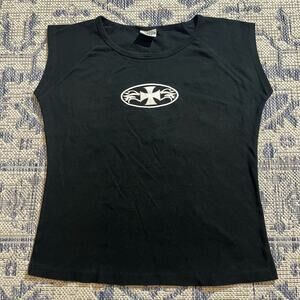 VTG Y2K West Coast Choppers Womens Baby T Shirt Tank Top Black SZ M